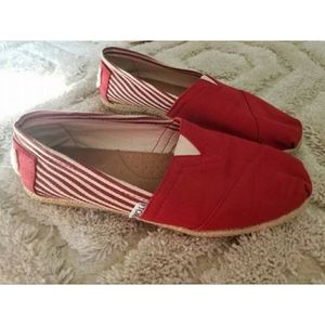 TOMS Red Classic University Stripe 7.5